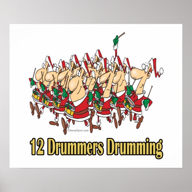 Pôster doze bateristas tamborilando 12º duodécimo dia (Frente)