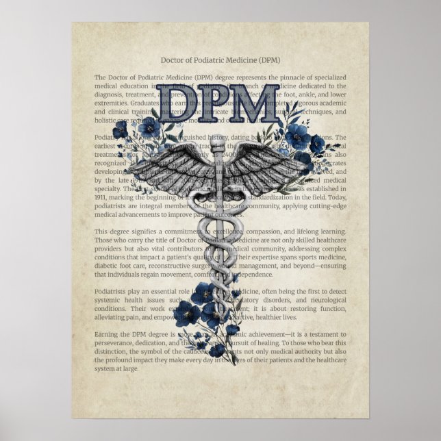 Poster DPM Caduceus Doutor em Medicina Podiatária (Frente)