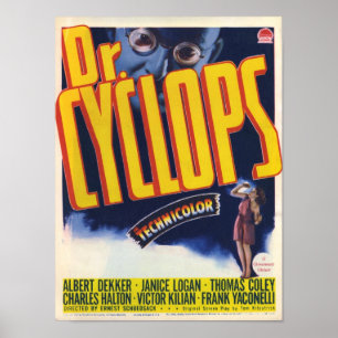 Poster Dr. Cyclops - horror da ficção científica do fi