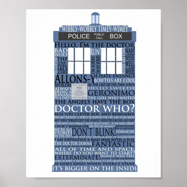 Poster Dr. Quem fã Whovian (Frente)