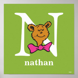 Pôster Dr. Seuss ABC: Carta N - Branco   Adicione seu nom