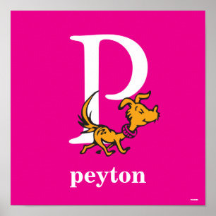 Pôster Dr. Seuss ABC: Carta P - Branco   Adicione seu nom