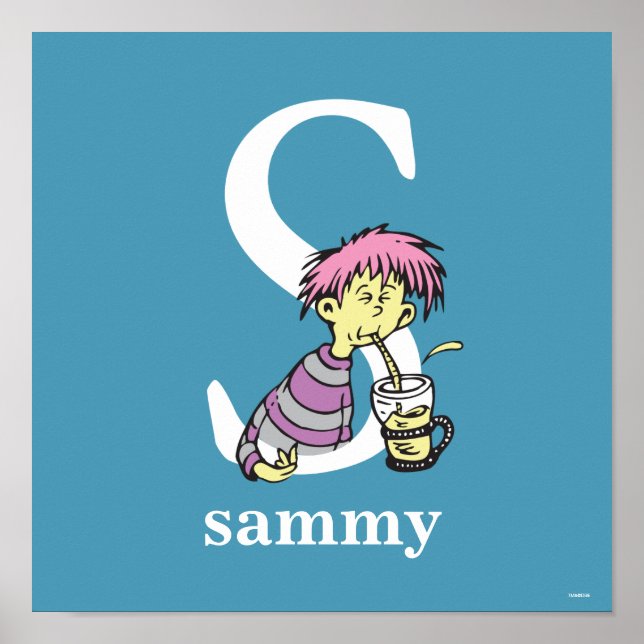 Pôster Dr. Seuss ABC: Carta S - Branco | Adicione seu nom (Frente)