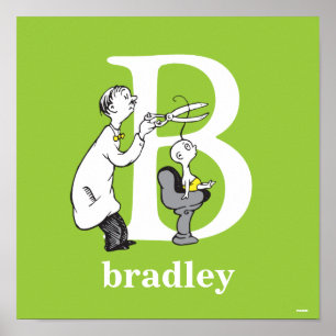 Pôster Dr. Seuss ABC: Letra B - Branco   Adicione seu nom