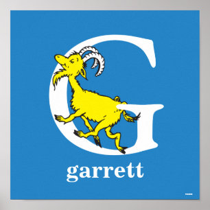 Pôster Dr. Seuss ABC: Letra G - Branco   Adicione seu nom