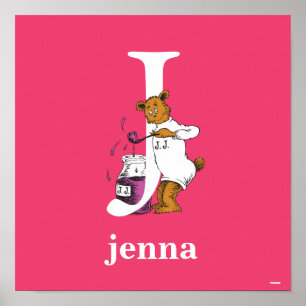 Pôster Dr. Seuss ABC: Letra J - Branco   Adicione seu nom