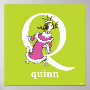 Pôster Dr. Seuss ABC: Letra Q - Branco   Adicione seu nom