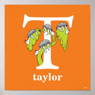 Pôster Dr. Seuss ABC: Letra T - Branco   Adicione seu nom