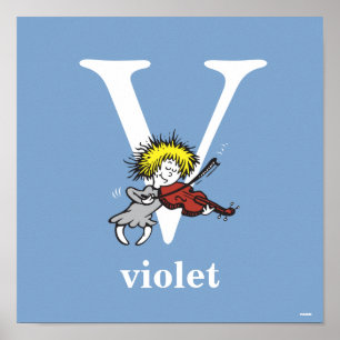 Pôster Dr. Seuss ABC: Letra V - Branco   Adicione seu nom