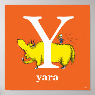Pôster Dr. Seuss ABC: Letra Y - Branco   Adicione seu nom