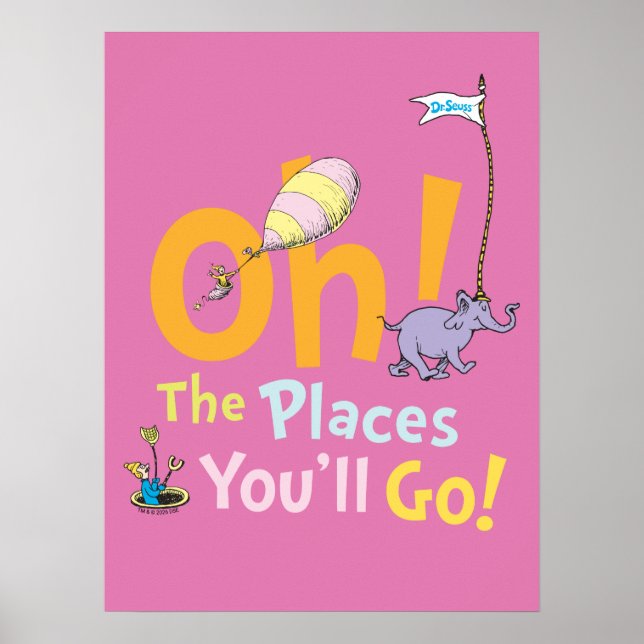 Poster Dr. Seuss | Ah! O Desfile de Lugares (Frente)