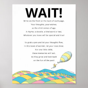 Poster Dr. Seuss Ah, Os Lugares Livro de Visitas Sinal