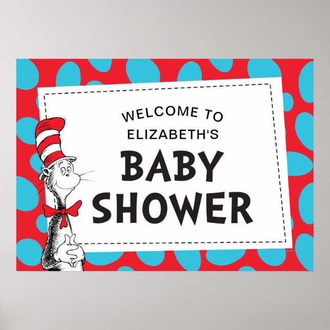 Poster Dr. Seuss | Bebê do Chapéu Chuveiro de Bebê (Frente)
