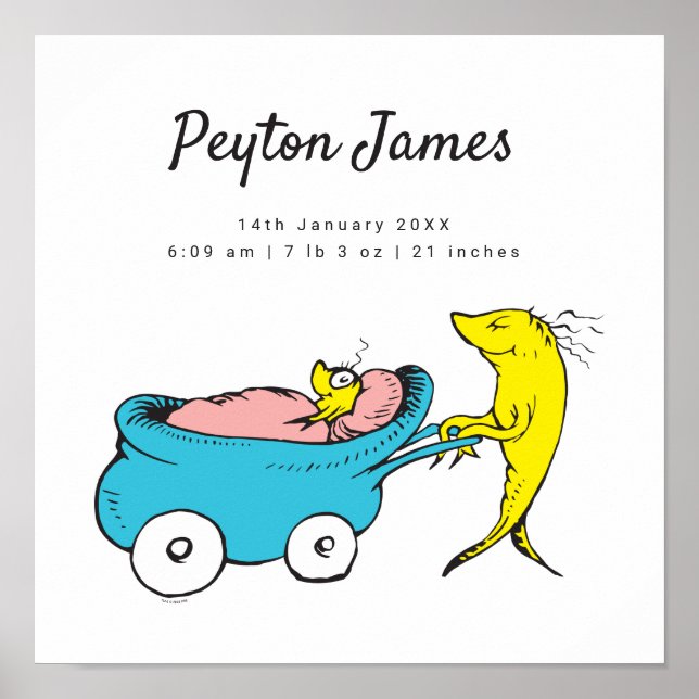 Poster Dr. Seuss | Estatísticas de Nascimentos de Peixes  (Frente)