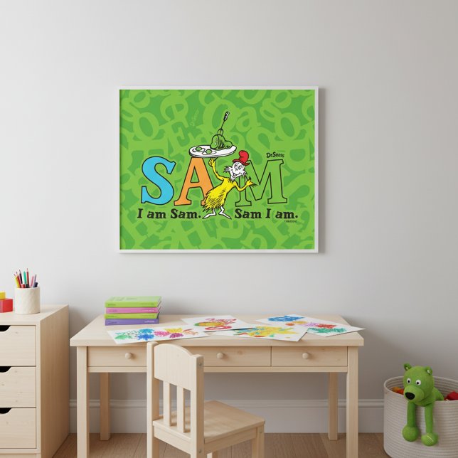 Poster Dr. Seuss Eu Sou Sam. Sam, Estou. (Criador carregado)