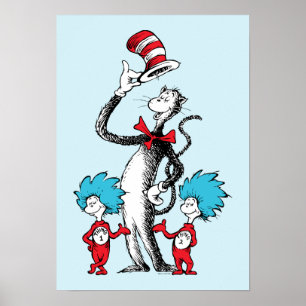 Poster Dr. Seuss Gato no Chapéu, Coisa Um e Coisa Dois