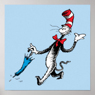 Poster Dr. Seuss O Gato no Chapéu Caminhada com Guarda-