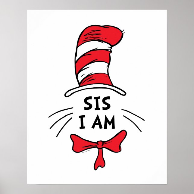 Poster Dr. Seuss | O Gato no Chapéu - Eu sou (Frente)