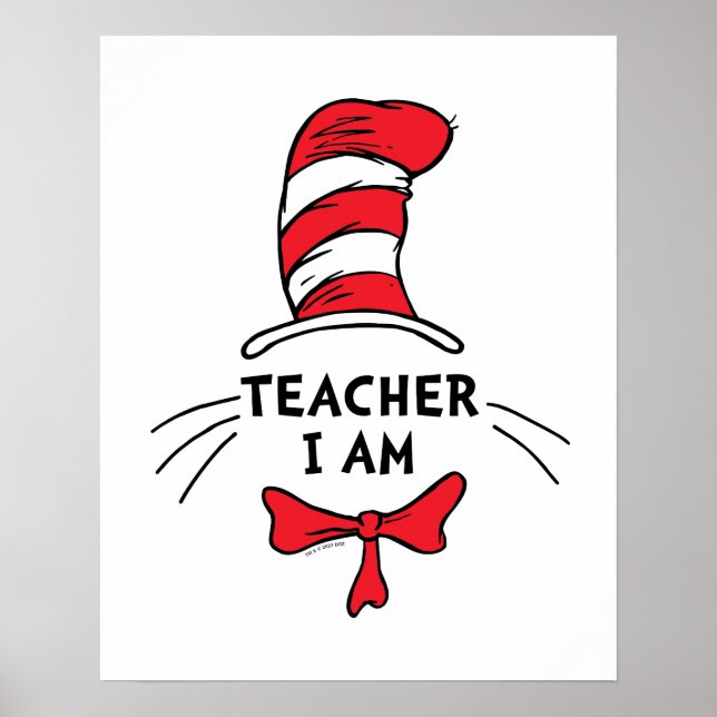 Poster Dr. Seuss | O Gato no Chapéu - Professor Eu sou (Frente)