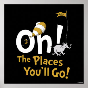 Poster Dr. Seuss Oh, os Lugares aonde Você Irá! Retro