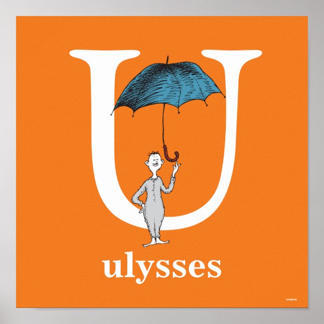 Poster Dr. Seuss's ABC: Letter U - White | Add Your Name (Frente)