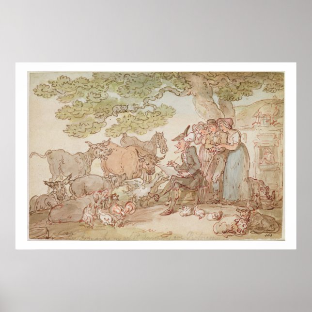 Pôster Dr. Sintaxe esboçando após a natureza (Frente)