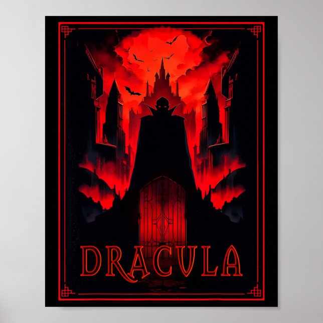 Poster Dracula Gothic Horror Vamire Art - halloween Vampi (Frente)