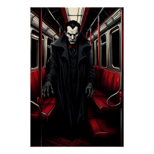 Pôster Drácula no metrô