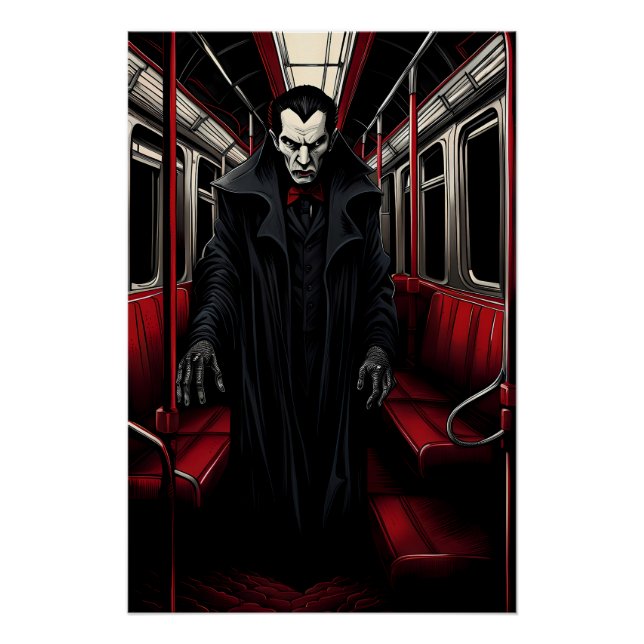 Pôster Drácula no metrô (Frente)