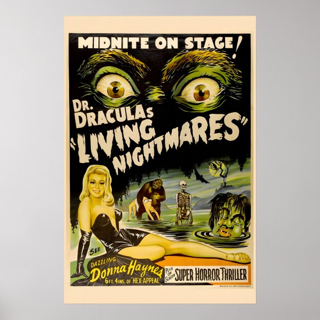 Poster Drácula Pesadelos Vivos Clássico Ficção Científica (Frente)
