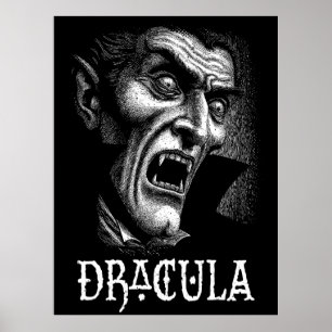 Poster Dracula Retrato Preto e Branco