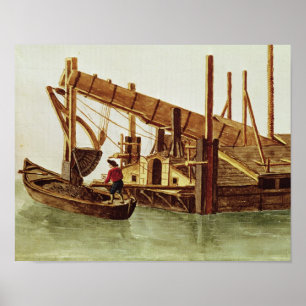 Poster Dragando um canal