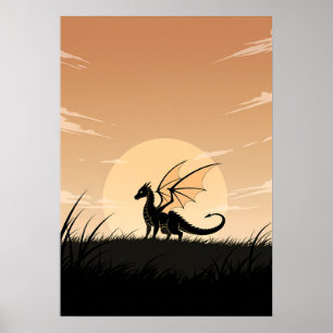 Poster Dragão Anime Minimalista