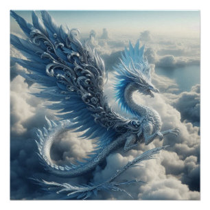 Pôster Dragão atordoante cercado por nuvens