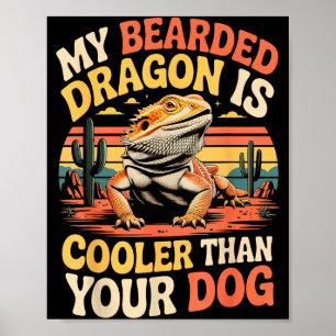 Poster Dragão Barbudo Resfriador Réptil Animal Barbudo Ba