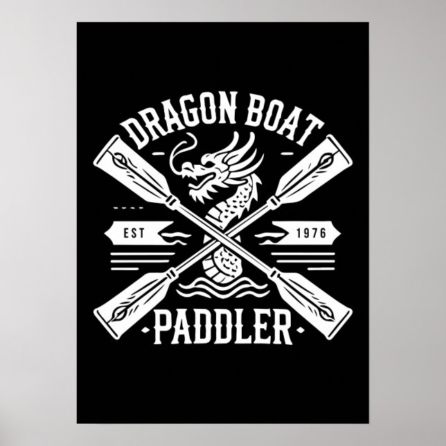 Poster Dragão Boat Paddler, Motivação da Corrida de Barco (Frente)