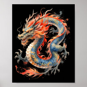 Poster Dragão Chinês Mitologia Asiática Zodíaco