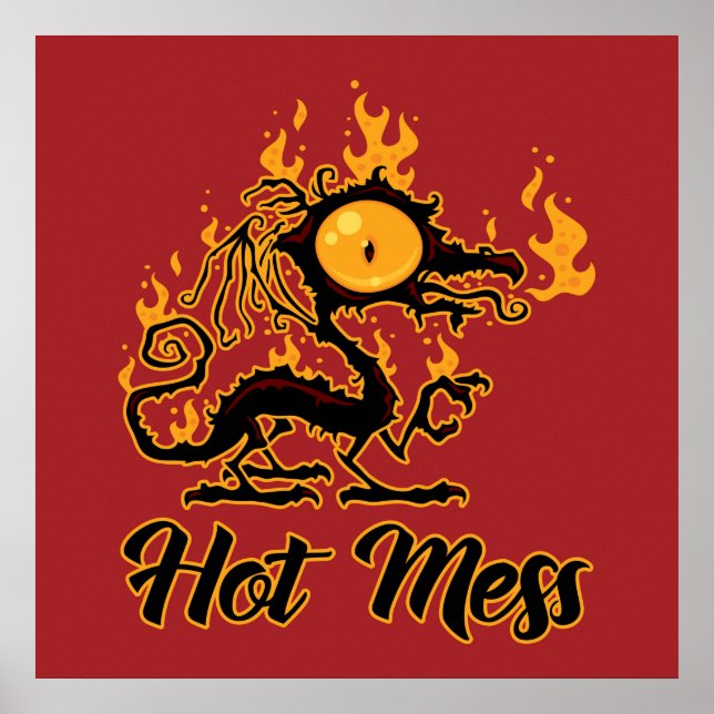 Poster Dragão Crispado Quente (Frente)