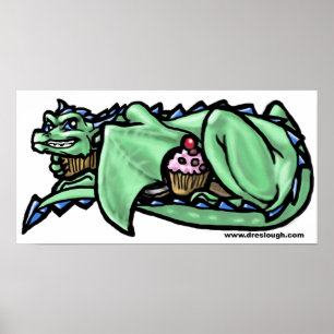 Pôster Dragão Cupcake ganancioso
