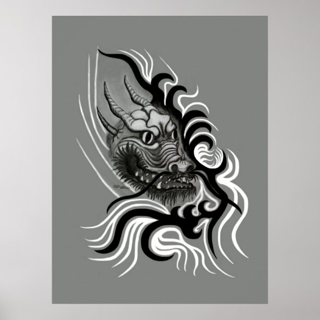Pôster Dragão da China em Tattoostyle (Frente)