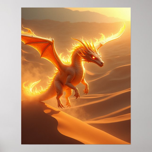 Poster Dragão de Fogo do Deserto (Frente)