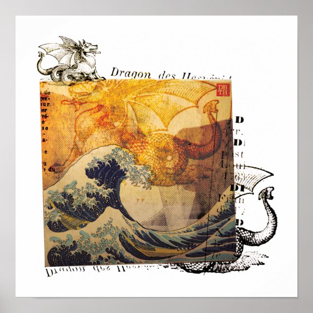 Pôster Dragão de Hokusai? (Frente)
