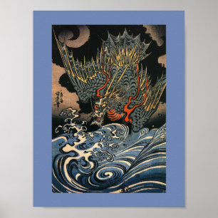 Pôster Dragão de vôo japonês