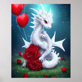 Poster Dragão do Amor do Namorados Branco