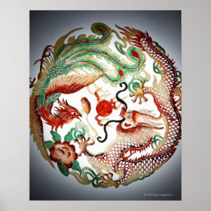 Pôster Dragão e estêncil de Phoenix