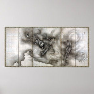 Poster Dragão e tigre de Sesson Shūkei