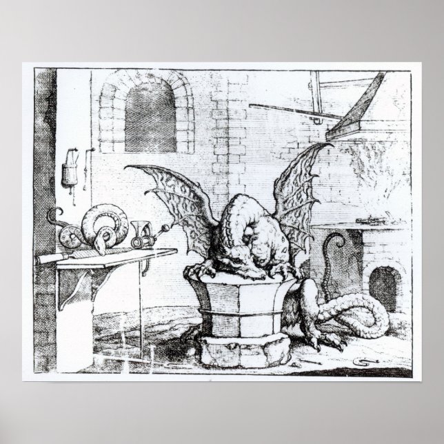 Poster Dragão em uma oficina (Frente)