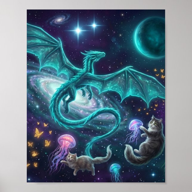 Poster dragão em voo (Frente)