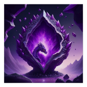 Pôster Dragão Emerge de Dividir no Espaçonave, ele caiu