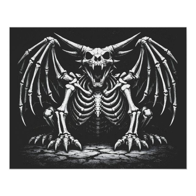 Pôster Dragão Esqueleto por BurnsInHell (Frente)